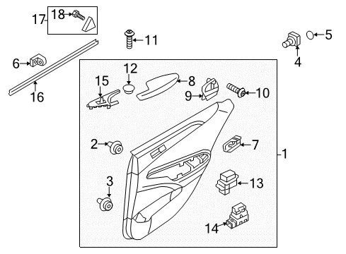 2013 Hyundai Sonata Heated Seats Rear Door Armrest Assembly, Right Diagram for 83720-3S050-YDA