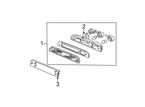 2000 Ford F-250 Super Duty Bulbs High Mount Lamp Diagram for CC3Z-13A613-B