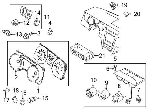 2012 Ford Mustang Instruments & Gauges Instrument Cluster Diagram for CR3Z-10849-AB