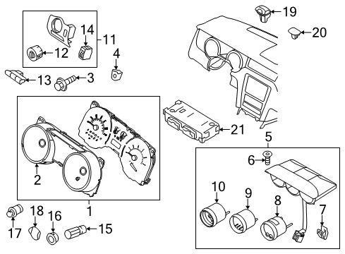 2012 Ford Mustang Instruments & Gauges Headlamp Switch Diagram for 9R3Z-11654-CA