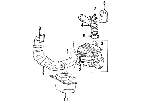 1994 Toyota Corolla Filters Cleaner Assy, Air Diagram for 17700-15270