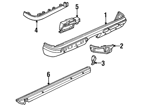 1986 GMC Jimmy Rear Bumper Filler-Rear Bumper Diagram for 15614122