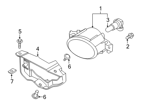 2017 Nissan Juke Bulbs Lamp Fog RH Diagram for 26150-8993A