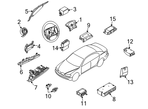 2005 BMW 745i Air Bag Components Sensor, Vehicle Centre Diagram for 65776970889