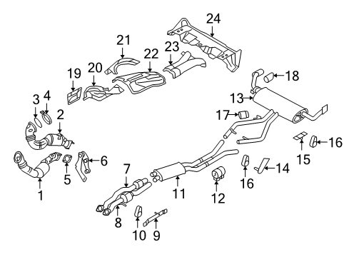 2009 BMW X6 Exhaust Components Bracket, Front Silencer Diagram for 18207548742