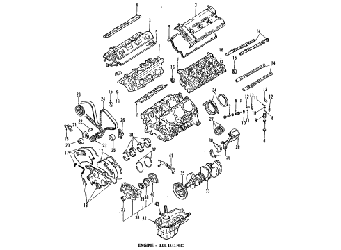 1995 Dodge Stealth Engine Parts, Mounts, Cylinder Head & Valves, Camshaft & Timing, Oil Pan, Oil Pump, Crankshaft & Bearings, Pistons, Rings & Bearings Filter-Engine Oil Diagram for 5175567AA