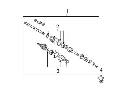 2008 Nissan Quest Drive Axles - Front Shaft Assembly-Front Drive R Diagram for 39100-CK005