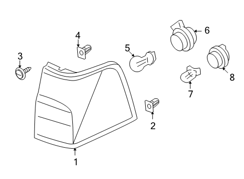 2014 Lincoln Navigator Combination Lamps Side Marker Lamp Grommet Diagram for -N811169-S