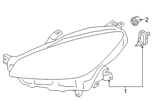2022 Toyota GR86 Headlamp Components Headlamp Assembly Diagram for SU003-10120