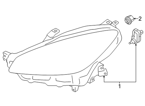 2022 Toyota GR86 Headlamp Components Signal Bulb Diagram for SU003-08632