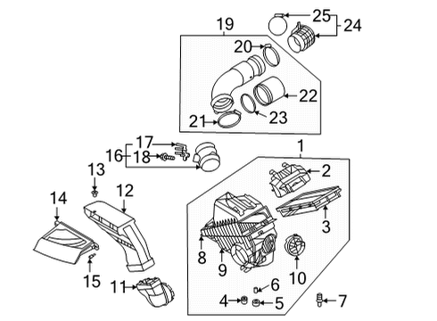 2022 Hyundai Santa Fe Air Intake Nut-Flange Diagram for 1339606007B