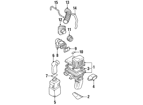 1995 Kia Sephia Powertrain Control Sensor-Air Flow Diagram for 0B6BF13215