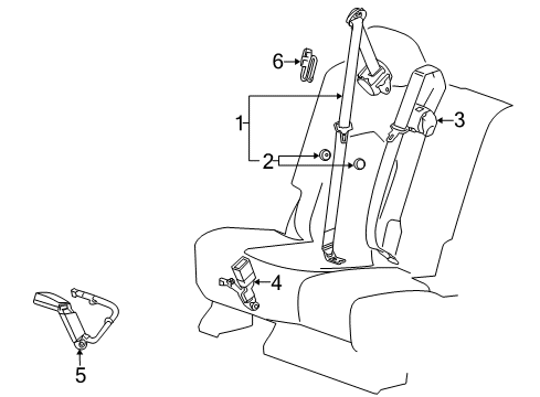 2015 Cadillac SRX Seat Belt Seat Belt Guide Diagram for 25980427