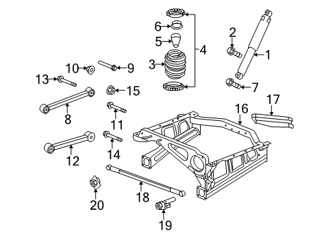 2006 Jeep Commander Rear Suspension, Lower Control Arm, Upper Control Arm, Stabilizer Bar, Suspension Components Rear Coil Spring Diagram for 52124210AA