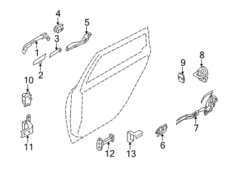 2010 Infiniti M35 Rear Door Rear Power Window Switch Assembly, Right Diagram for 25421-EJ70B