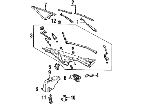1994 Lincoln Town Car Wiper & Washer Components Wiper Motor Assembly Diagram for F2VY-17V508-AARM