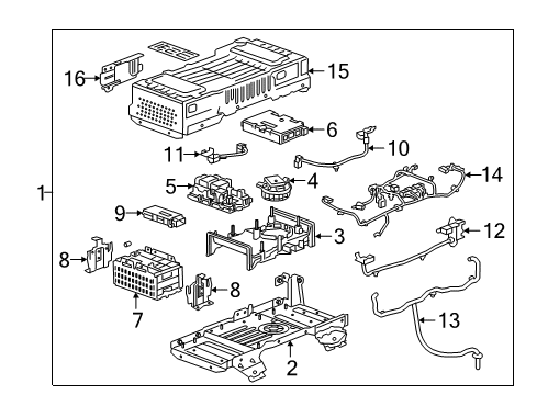 2016 Chevrolet Silverado 1500 Battery, Cooling System Blower Motor Diagram for 13585840