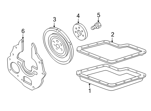 2000 Ford Ranger Automatic Transmission Flywheel Reinforcement Plate Diagram for E1FZ-6A366-A