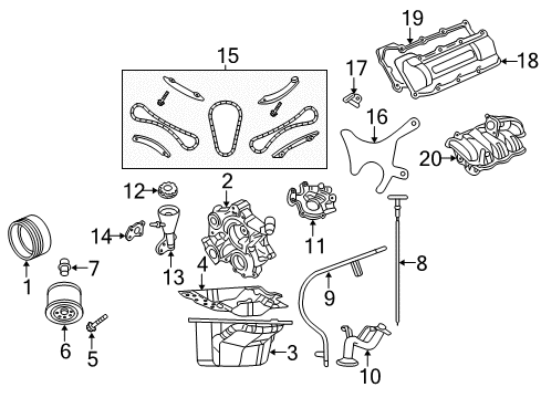 2009 Dodge Durango Engine Parts, Mounts, Cylinder Head & Valves, Camshaft & Timing, Oil Pan, Oil Pump, Balance Shafts, Crankshaft & Bearings, Pistons, Rings & Bearings Indicator-Engine Oil Level Diagram for 53021780AE