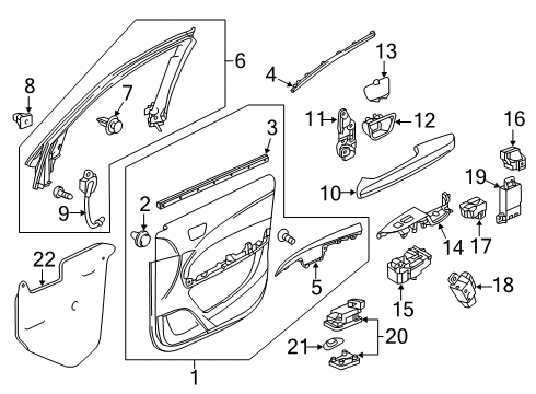 2018 Acura MDX Front Door Switch Assembly, Power Window Master Diagram for 35750-TZ5-A51