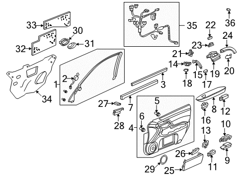 2006 Acura RL Trunk Switch Assembly, Trunk & Fuel Lidopener Diagram for 35800-SJA-A02