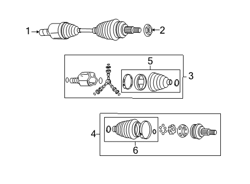 2007 Pontiac Torrent Axle Shaft & Joints - Front Front Wheel Drive Shaft Assembly Diagram for 15295798