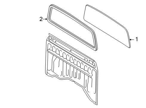 2003 Toyota Tacoma Back Glass Weatherstrip Diagram for 64812-AD010