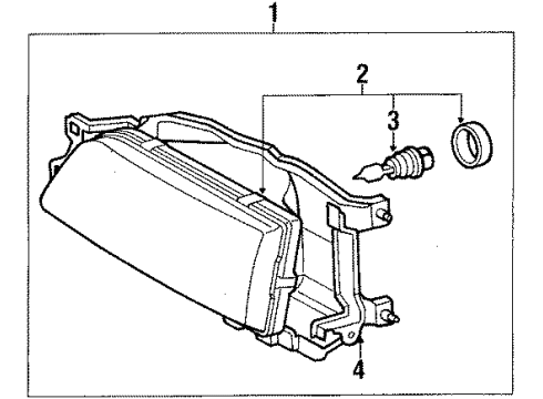 1990 Toyota Camry Headlamps Driver Side Headlight Assembly Diagram for 81150-32200