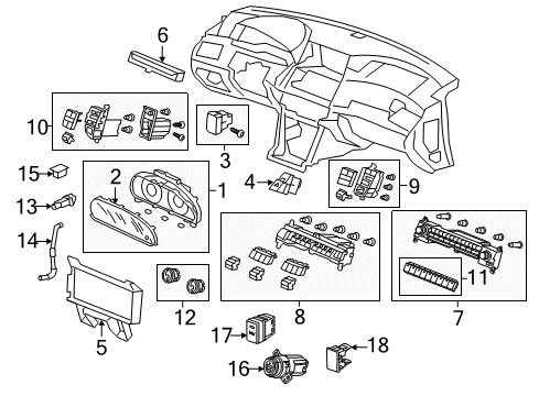 2015 Honda Crosstour Switches Switch Assembly, Hazard & Passenger Srs Indicator Diagram for 35510-TA0-A01