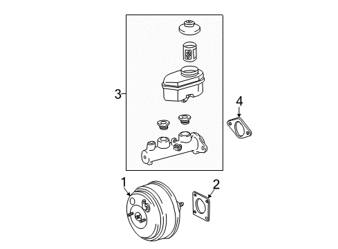 2001 Toyota Solara Hydraulic System Power Booster Bracket Diagram for 44731-33010