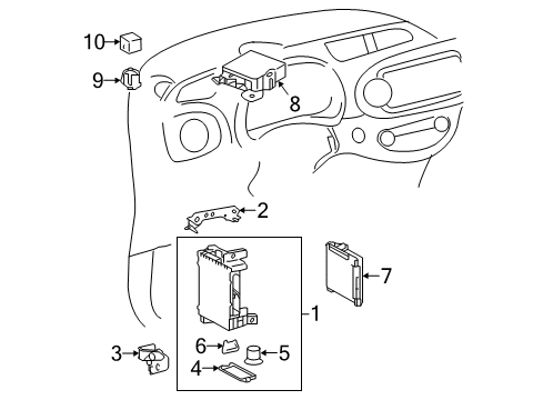 2013 Toyota Yaris Electrical Components Control Module Diagram for 89650-52761