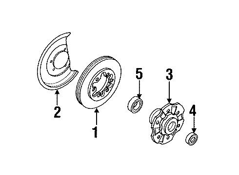 1994 Nissan Pathfinder Front Brakes Hub Diagram for 40202-79G91