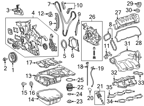 2013 Toyota Sienna Filters Plug, Oil Filter Drain Diagram for 15643-31050