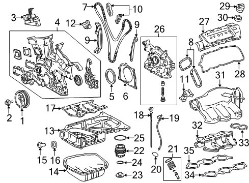 2013 Toyota Sienna Filters Dipstick Diagram for 15301-0P030