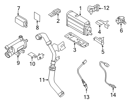 2011 Hyundai Sonata Powertrain Control Bracket-Purge Control Valve Diagram for 28911-2G000