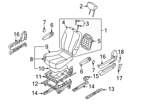 2007 Hyundai Entourage Rear Seat Components Cushion Assembly-Rear 2ND Diagram for 891004D120CS2
