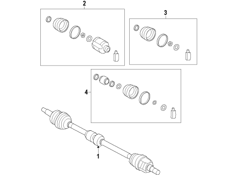 2012 Kia Forte Koup Front Axle Shafts & Joints, Drive Axles Boot Kit-Front Axle Differential Diagram for 495421M810