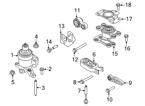 2016 Ford Edge Engine & Trans Mounting Bracket Diagram for HP5Z-6E042-A