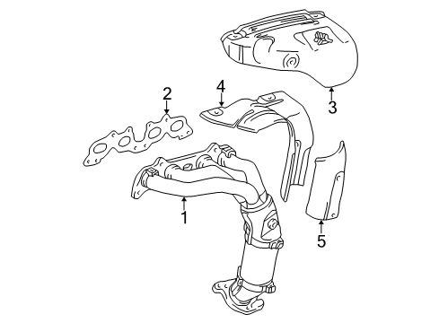 1999 Toyota Solara Exhaust Manifold Heat Shield Diagram for 17169-74030