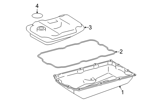 2016 Lexus LX570 Case & Related Parts Automatic Transmission Oil Pan Gasket Diagram for 35168-60030