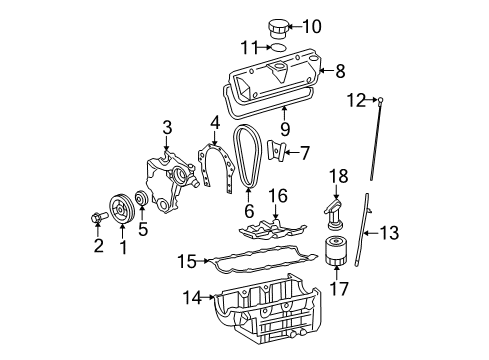 2005 Chevrolet Equinox Filters Cap Asm-Oil Filler Diagram for 12590905