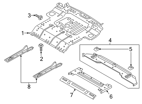 2018 Ford Expedition Rear Body & Floor Rear Floor Pan Diagram for JL1Z-7811215-A