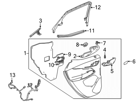 2022 Chevrolet Bolt EUV Interior Trim - Rear Door Door Trim Panel Diagram for 42783124