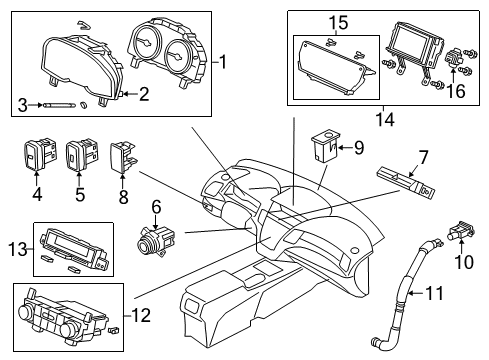 2017 Acura RDX Cluster & Switches, Instrument Panel Meter Assembly, Combination (Rewritable) (Denso) Diagram for 78100-TX4-A21