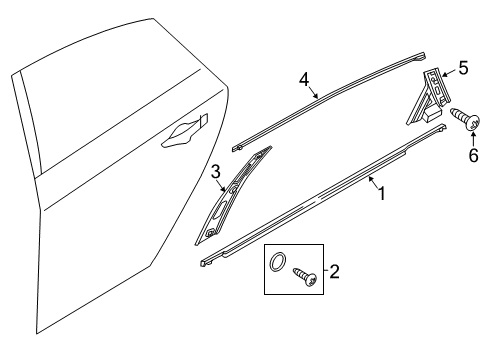 2016 Hyundai Sonata Exterior Trim - Rear Door Garnish Assembly-Rear Door Rear Frame, LH Diagram for 83270-C1000