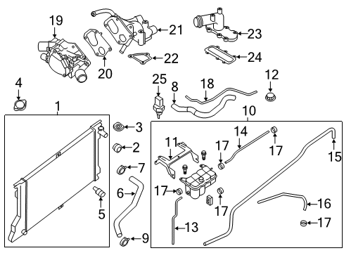 2018 Nissan NV3500 Powertrain Control Hose-Radiator, Upper Diagram for 21501-9JJ0A