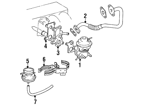 1990 Lexus LS400 Emission Components Vapor Canister Diagram for 77740-50020