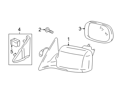 2003 Lexus ES300 Outside Mirrors Mirror Outer, LH Diagram for 87961-3A090