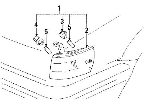 1989 Toyota Corolla Park Lamps Plug Assembly Diagram for 90075-99003