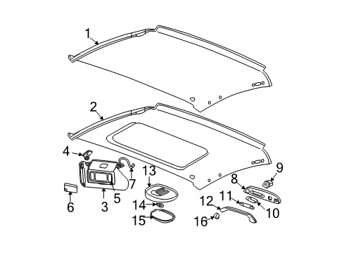 1997 Buick Century Interior Trim - Roof Lamp Asm-Dome *Red Diagram for 10280159